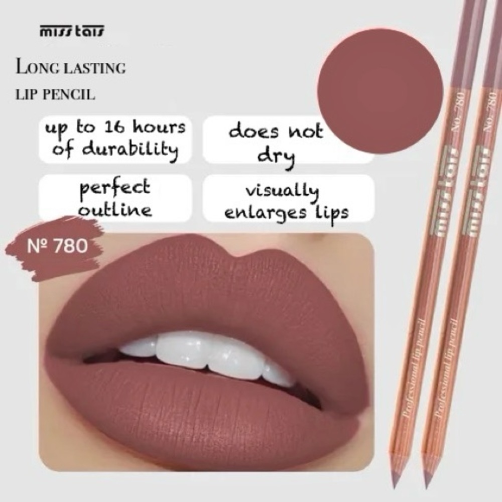 MISS TAIS Mauve Original thin lip pencil/lip liner #780